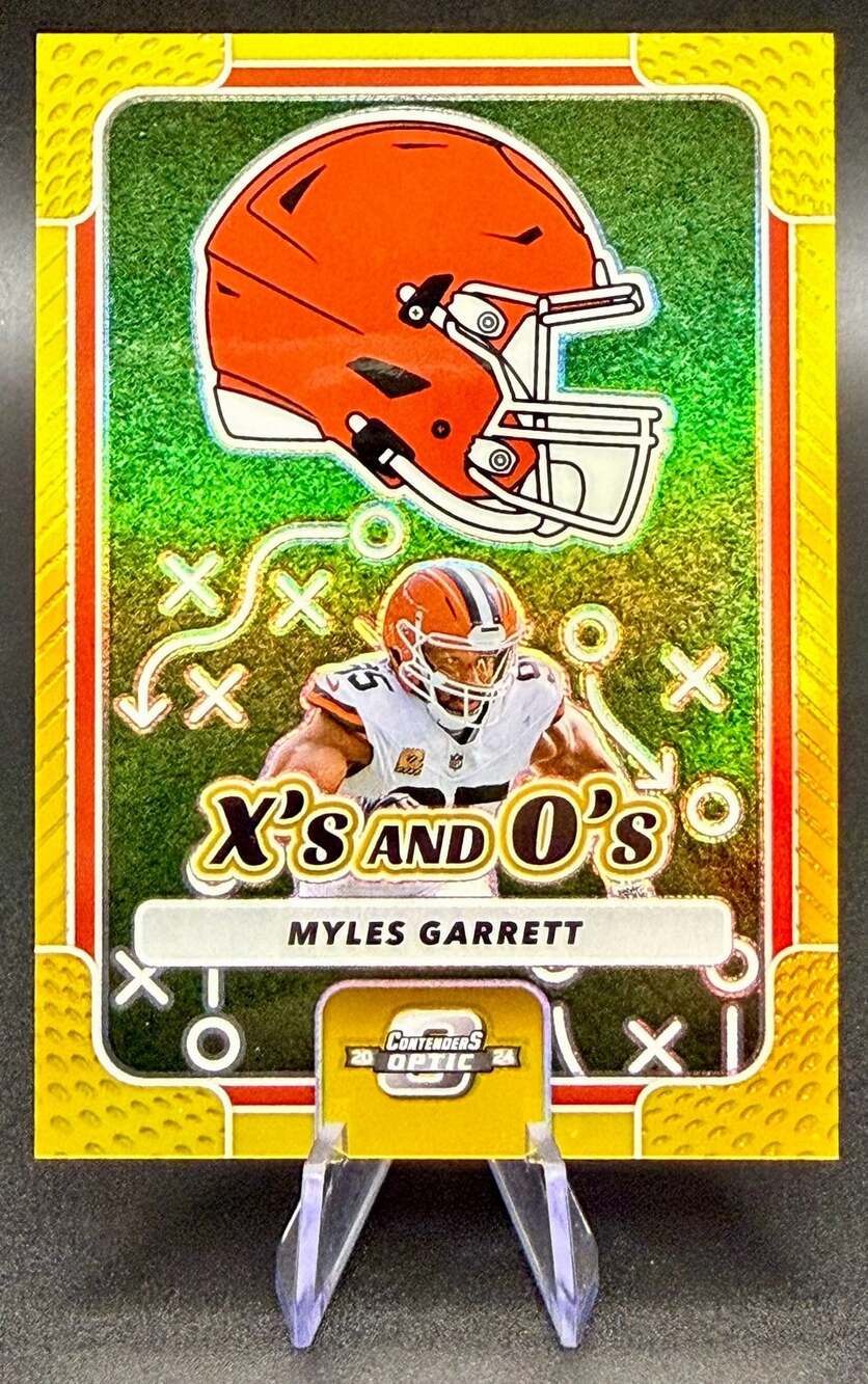 Myles Garrett Gold Prizm 05/10 Panini X's and O's Cleveland Browns Football Card